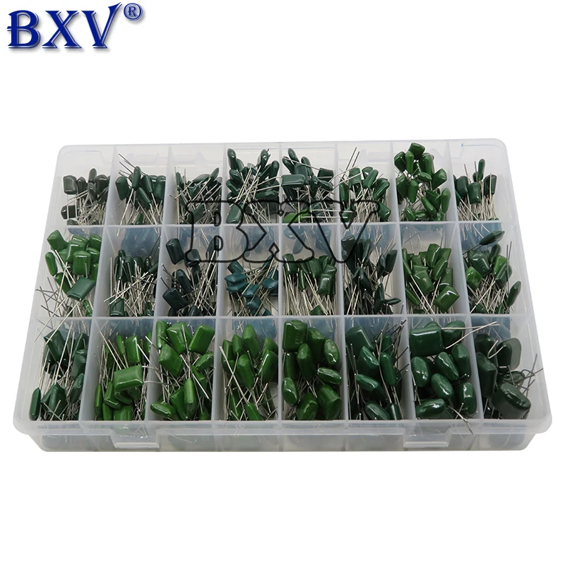 660PCS/LOT 24value Capacitor Kit 100v 2a221j To 2a474j  Polyester Film Capacitor Assorted Kit 0.47nf 0.68nf 1nf 2.2nf Capacitors