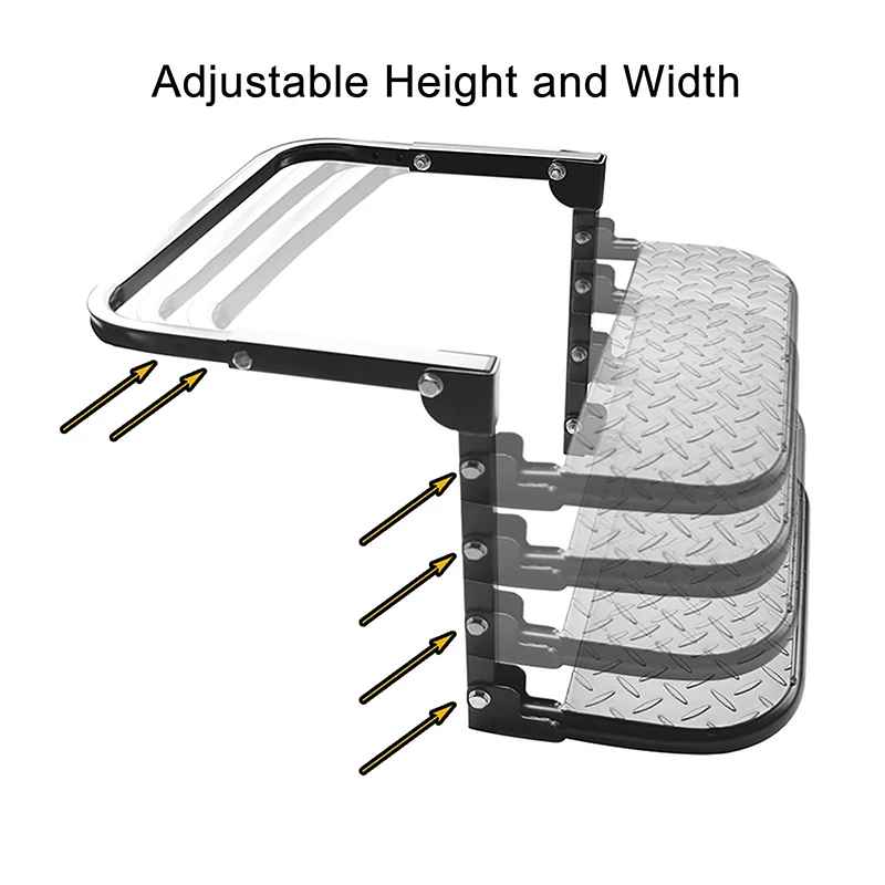 Adjustable Folding Tire Step for Truck SUV Wheel Portable Non-Slip Platform Fits Tire from 10.2'' to 14.4