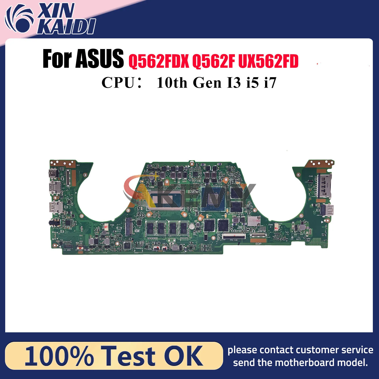 

UX562FD Laptop Motherboard For ASUS ZenBook UX56IQ Q562FDX Q562F UX562 Notebook Mainboard With 10th Gen I3 i5 i7 103% tests OK