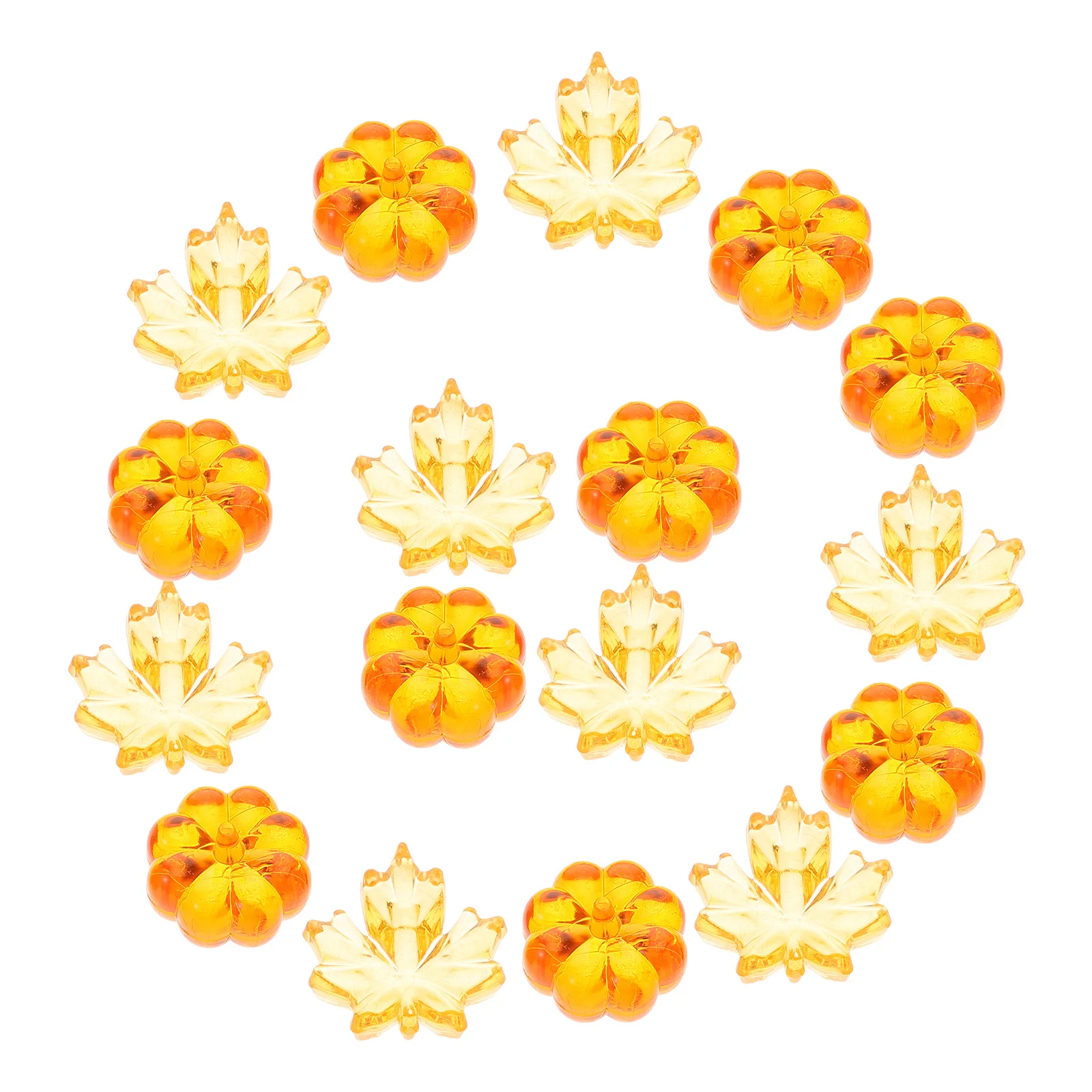 

20Pcs Autumn Pumpkin Maple Leaf Vase Filler Set Thanksgiving Floating Beads Fall Seasonal Decor Fall Vase Fillers