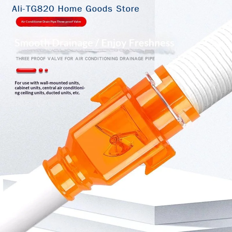 [TG820]AC Drain Three Proof Valve Anti Backflow Valve One Way Check Valve Odor  Wind Noise Prevention HVAC System Accessories