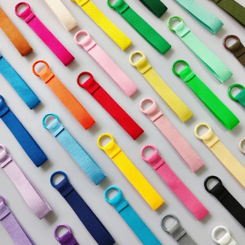 

Custom LOGO Keychain Blank Canvas Strap Lanyard Backpack Floating Weave Pendant Personalize Print Name Webbing Wholesale