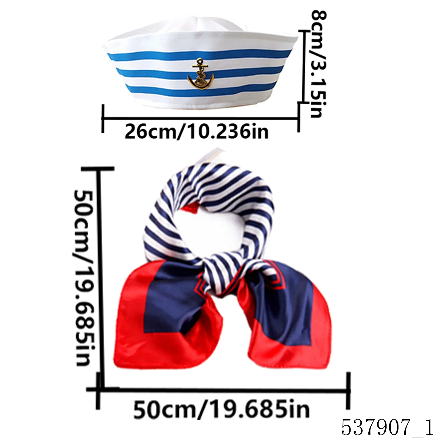 PESENAR 2-częściowy zestaw damskich akcesoriów do przebrania marynarza, odpowiedni dla marynarzy marynarki wojennej na imprezy i przyjęcia.