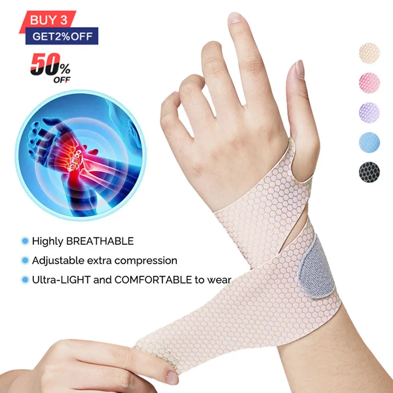 

Adjustable Wristbands Safety Wrist Support Bracer Gym Sports Wristband Carpal Protector Breathable Injury Wrap Band Strap