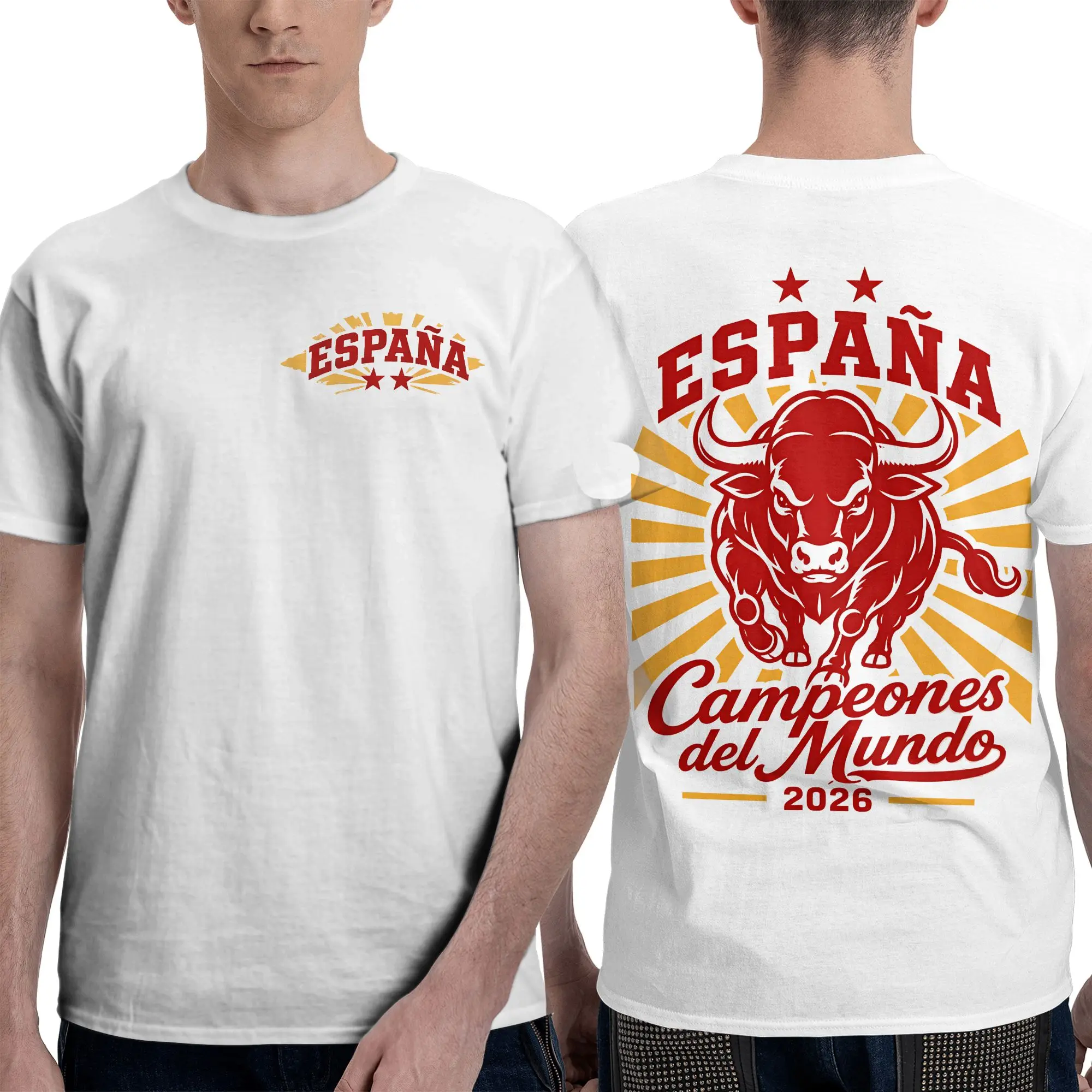 Spain 2026 World Champions 2 Star Graphic Soccer Fan T-Shirt Summer  Streetwear T-Shirts Short Sleeve Printed Clothes