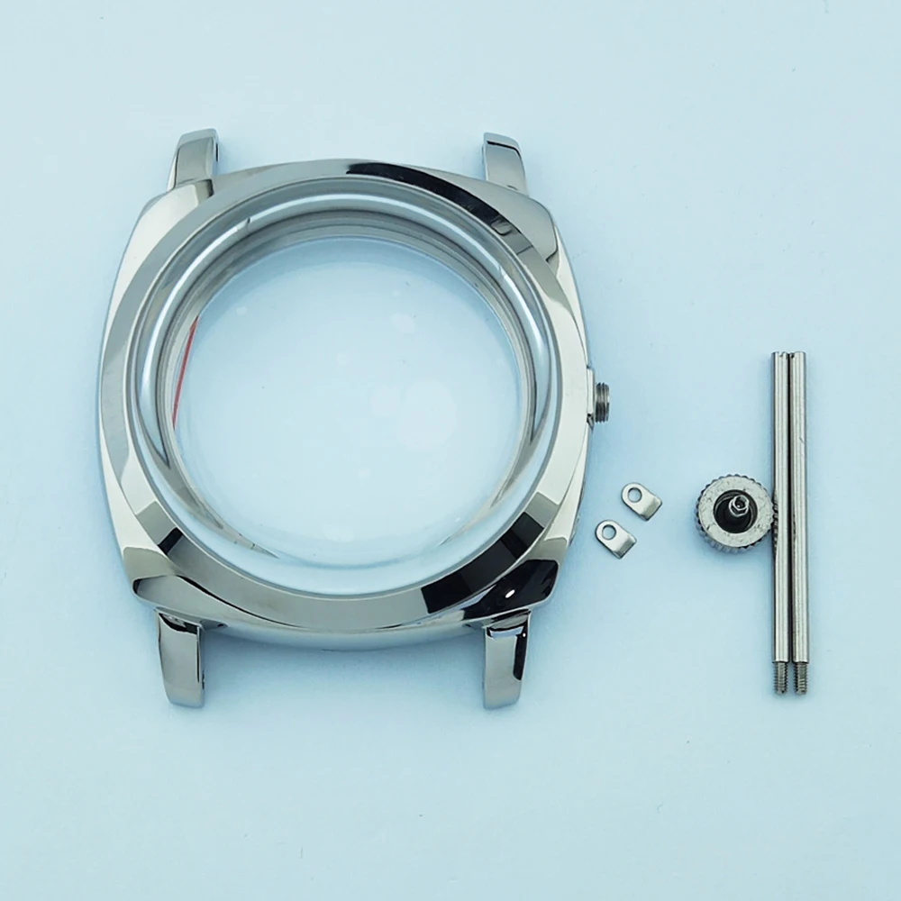 Watch Case 45mm st3600 Case Stainless Steel Case Mineral Glass Watch Parts Fit ST3600/ETA6497 Movement Watch Accessories