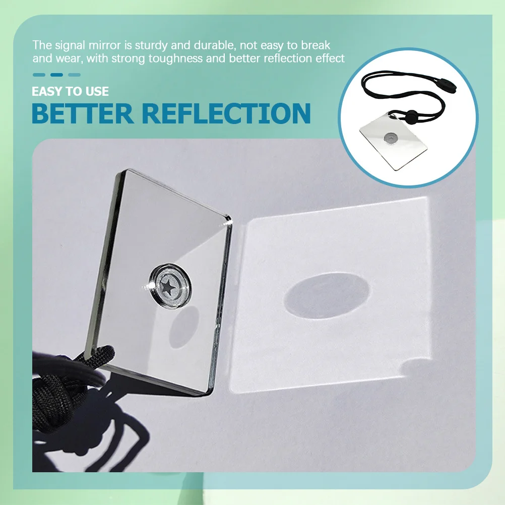 

2Pcs Signal Mirror Outdoor Survival Emergency Reflection Acrylic Durable SOS Mirror Camping Hiking Hunting Fishing Sports