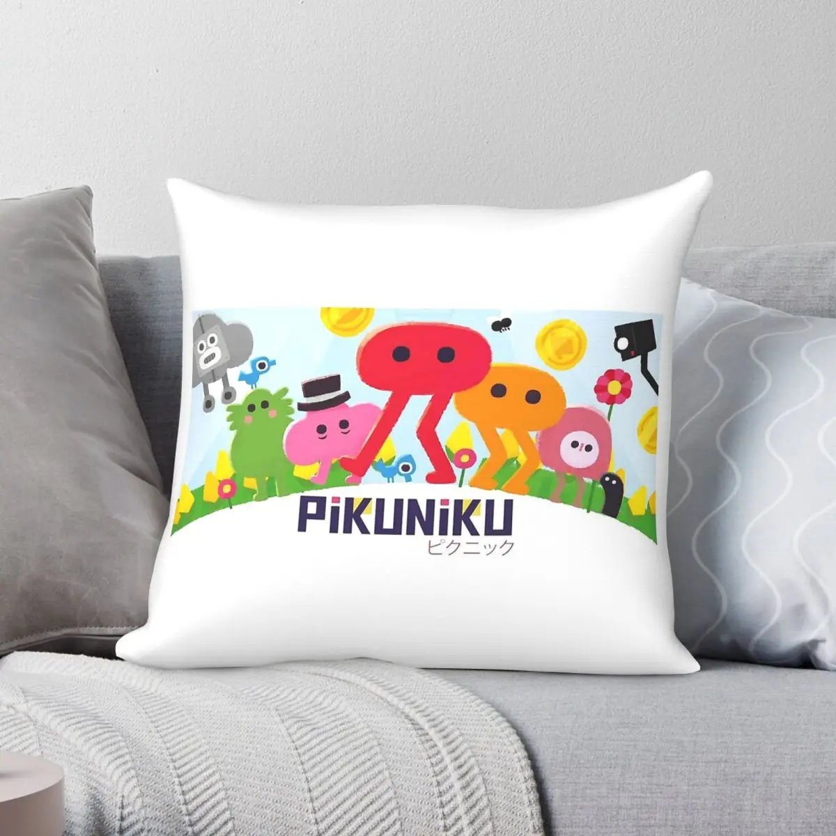 

Pikuniku Game Pillowcase Polyester Linen Velvet Printed Zip Decor Throw Pillow Case Home Cushion Case