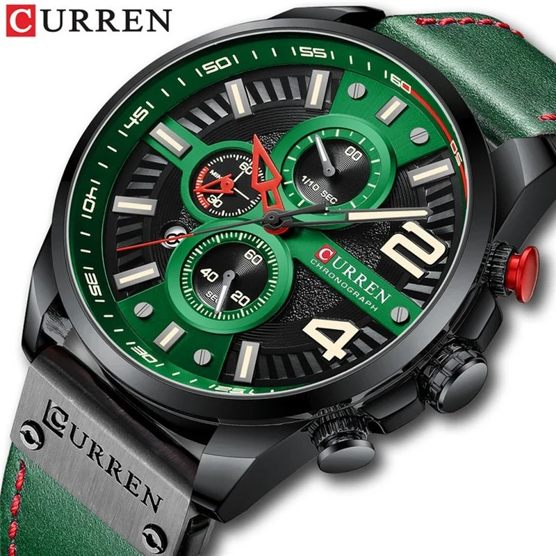 CURREN Fashion Sport Watches orologio da polso cronografo da uomo orologio da uomo di lusso con data di marca superiore orologio da uomo in pelle