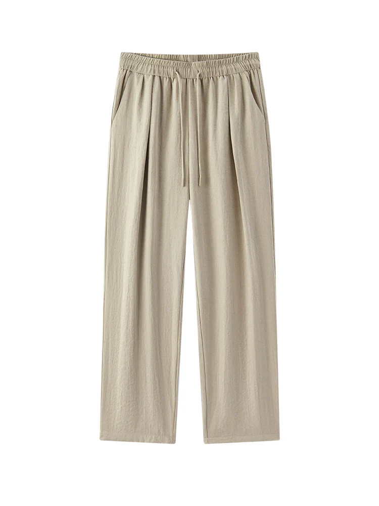 Semir Women Casual Pants Texture Mousse Relaxed White - Autumn Elegant Soft Wide Leg | Women's Pants
