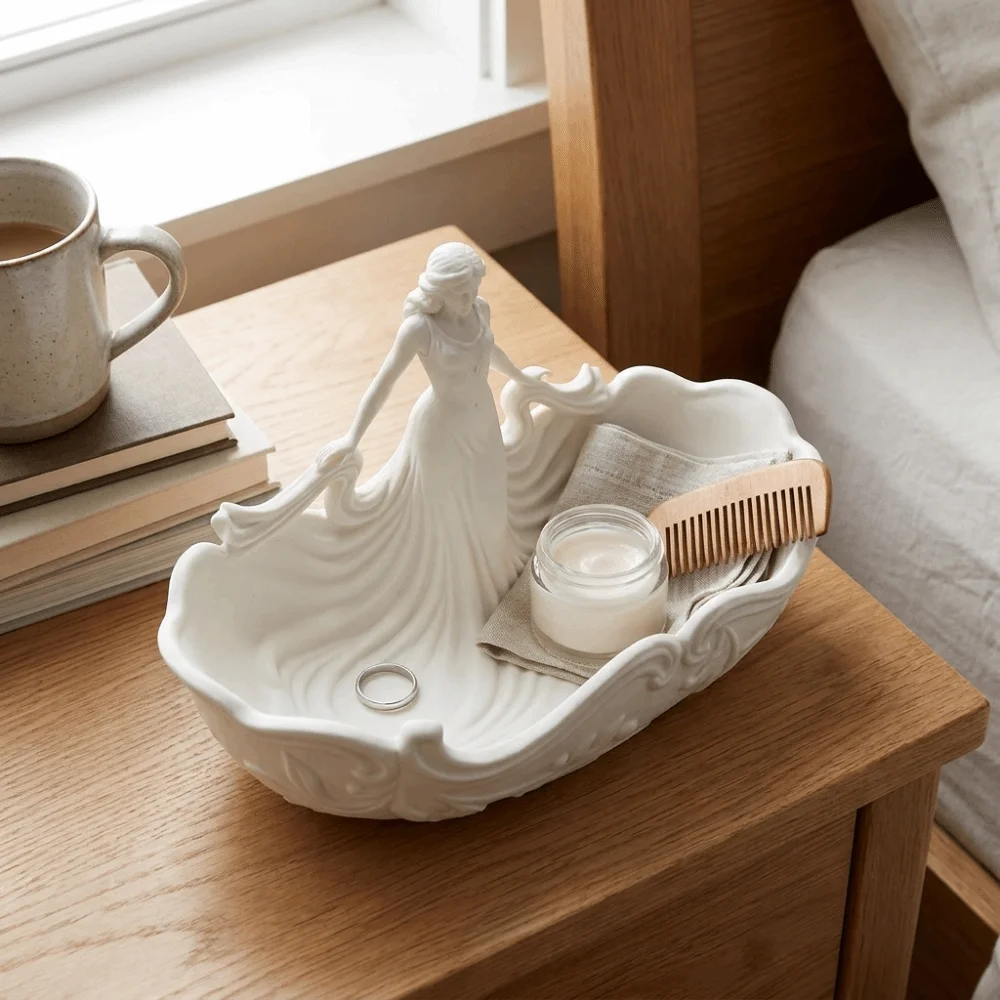 

Storage Elegant Jewelry Storage Tray Simple Statue-Shaped Home Desktop Tray Decorative Storage Tray Home Desktop