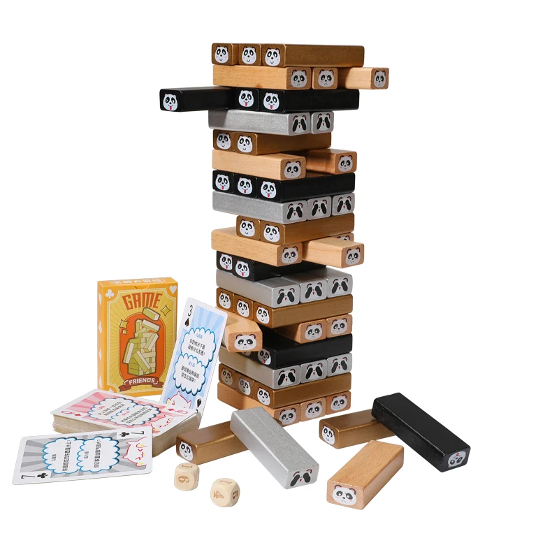 

Panda Building Block Toys Classic Board Games For All Age Wooden Board Blocks Construction Early Education