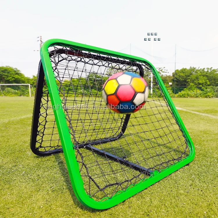 Jaring Rebound Sepak Bola Sisi Ganda 1X1M Portabel Sudut Dapat Disesuaikan Jaring Rebound Latihan Sepak Bola Luar Ruangan Persegi Mini untuk Latihan