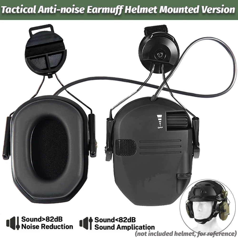 

Tactical Electronic Shooting Headset - Noise Cancelling Hunting Ear Protection Helmet Mounted Headphones with Enhanced Hearing