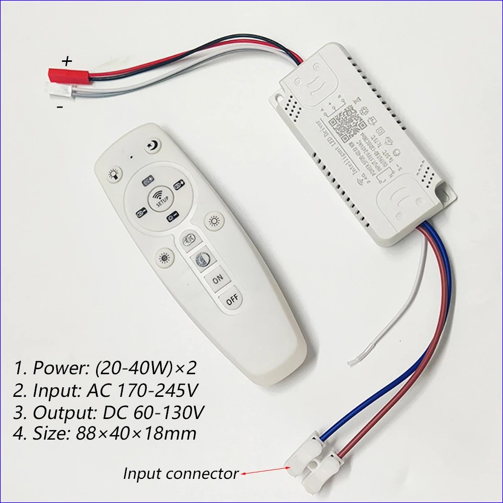 Pilote LED de contrôle APP Transformateur LED intelligent à distance 2,4 G (12-24 W) X2 (40-60 W) X2 pour lustre à couleur variable.