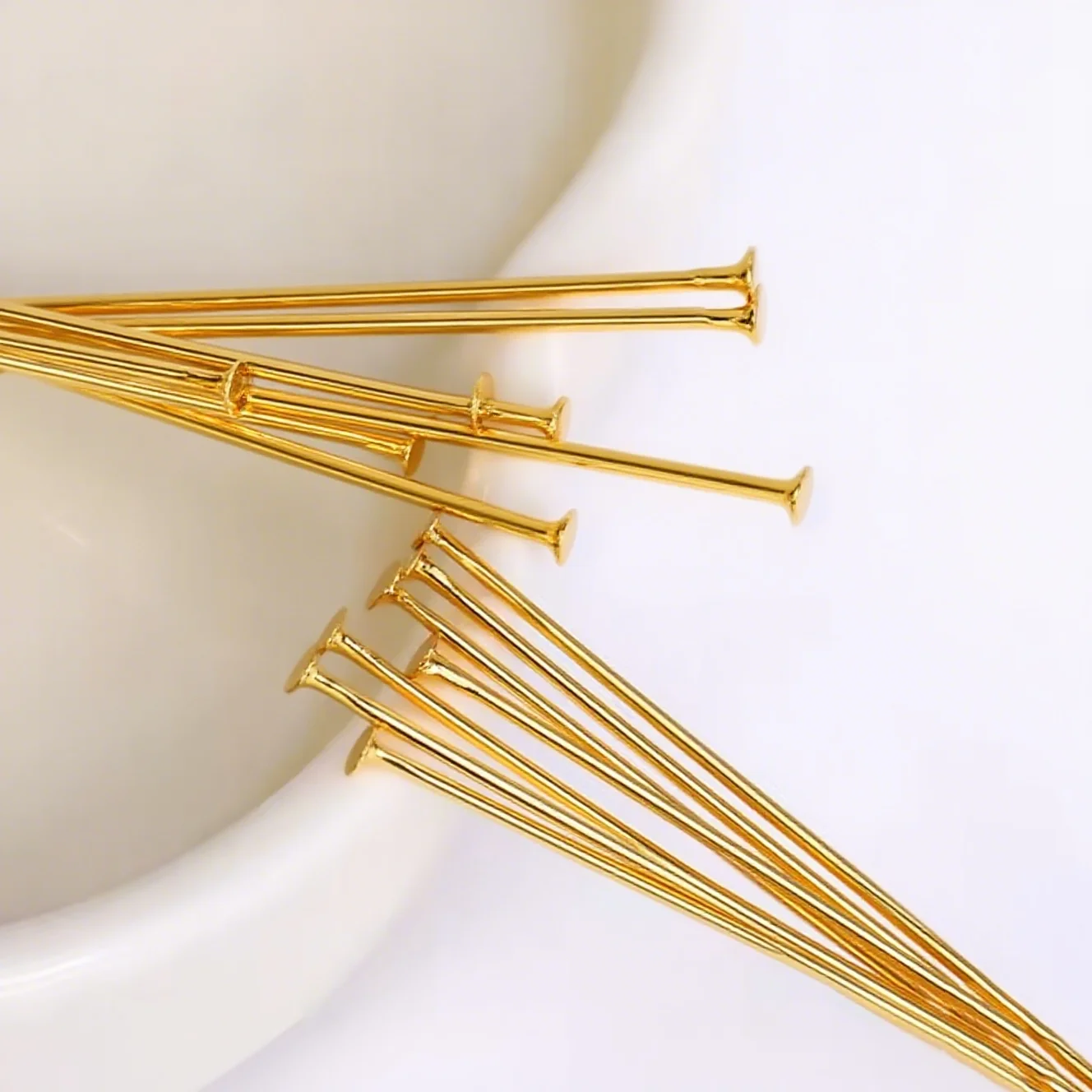 50 Teile/los 18k Gold Edelstahl Metall Ball Pins/Auge Pins/Flachkopf Pins Für Schmuck Machen DIY Schmuck Zubehör Liefert