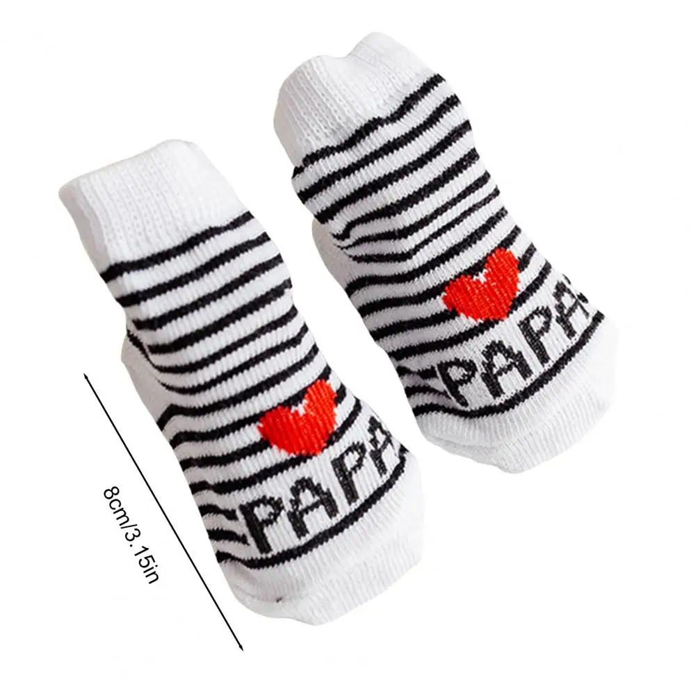 Parent-themed Baby Socks Newborn Baby Socks Set Cotton Striped Infant Socks for 0-6 Months Cute Toddler Accessories with I Love