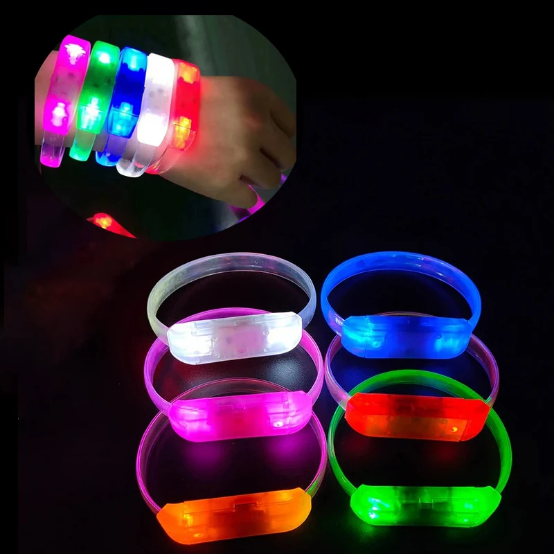 

20/50/100PCS LED Bracelets Voice Control Bangle Sound Activated Flashing Glow Wristbands for Rave Concert Carnival Party Favors