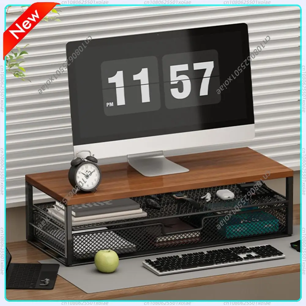 

2-Tier Desk Organizer with Drawer Computer Stand Desk Monitor Riser Office Desk Accessories for Office Supplies