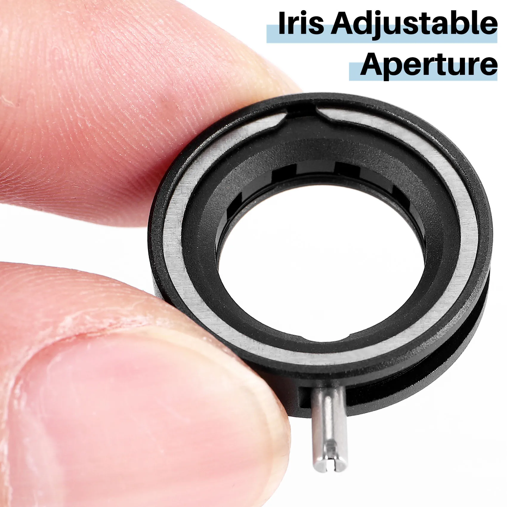 B62B Manual Aperture Adjustable Mechanical Iris Diaphragm for Digital Camera Microscope Iris Lens SK12 1-12mm
