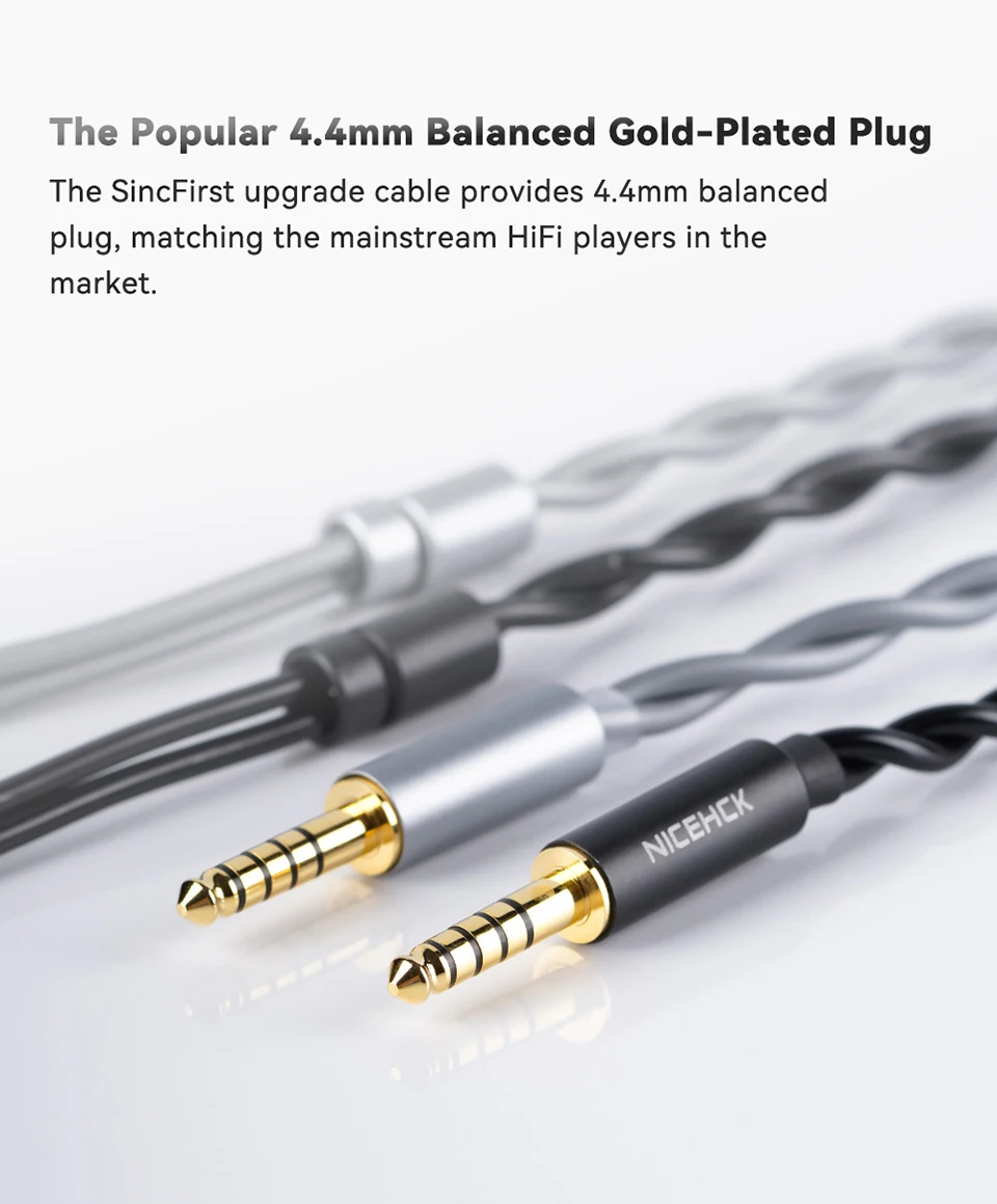 NICEHCK SincFirst HiFi Upgrade-Kabel 7N OFC IEM Kopfhörerkabel 4,4mm 2-Pin für DB2 Tears Conch SODA Starfield 2 WAN ER SG – Detail 4