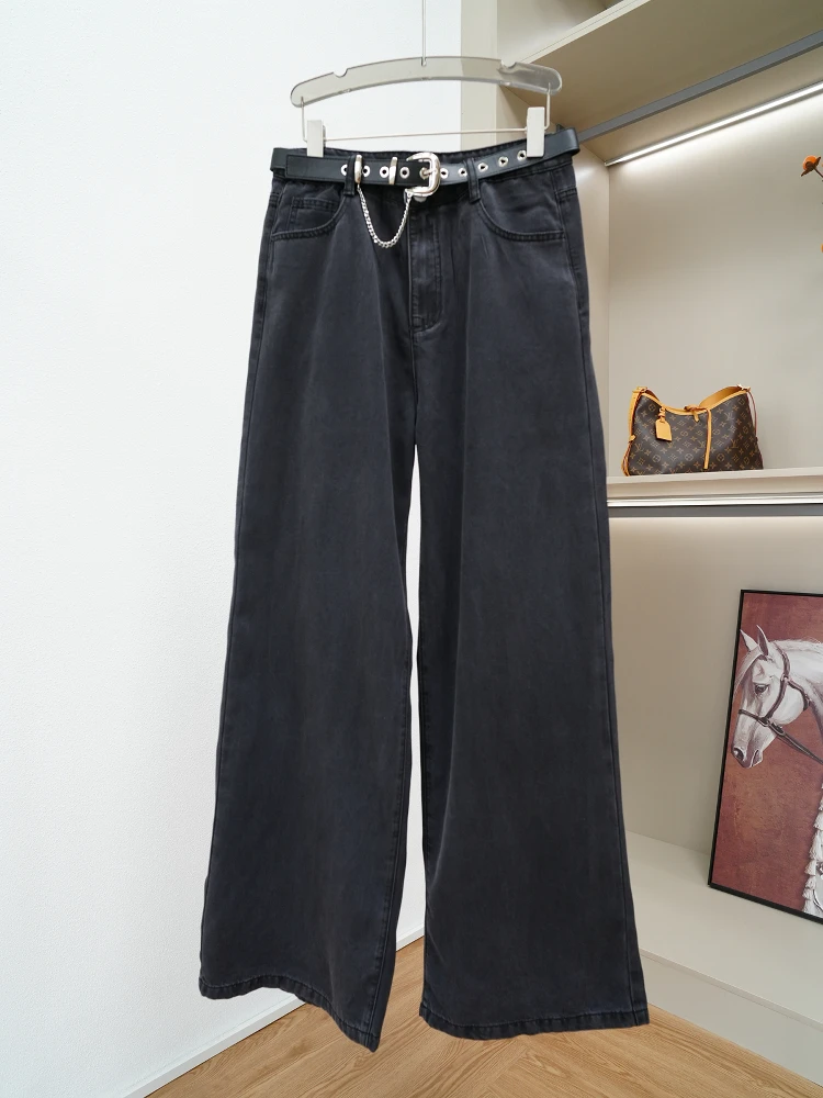 

Cooling Smooth Drapey 00% Lyocell Denim Fabric Wide Leg Pants High Waist Long Pants Summer Casual Loose Fit Women's J...