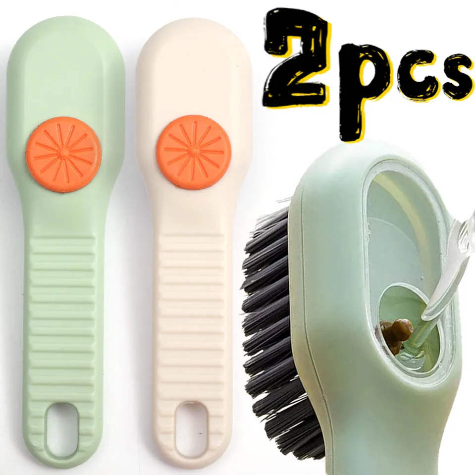 1/2 Shoe Clothes Cleaning Brushes Automatic Laundry Injection Brush Soft-bristled Liquid Discharge Clothing Shoes Cleaner Tools