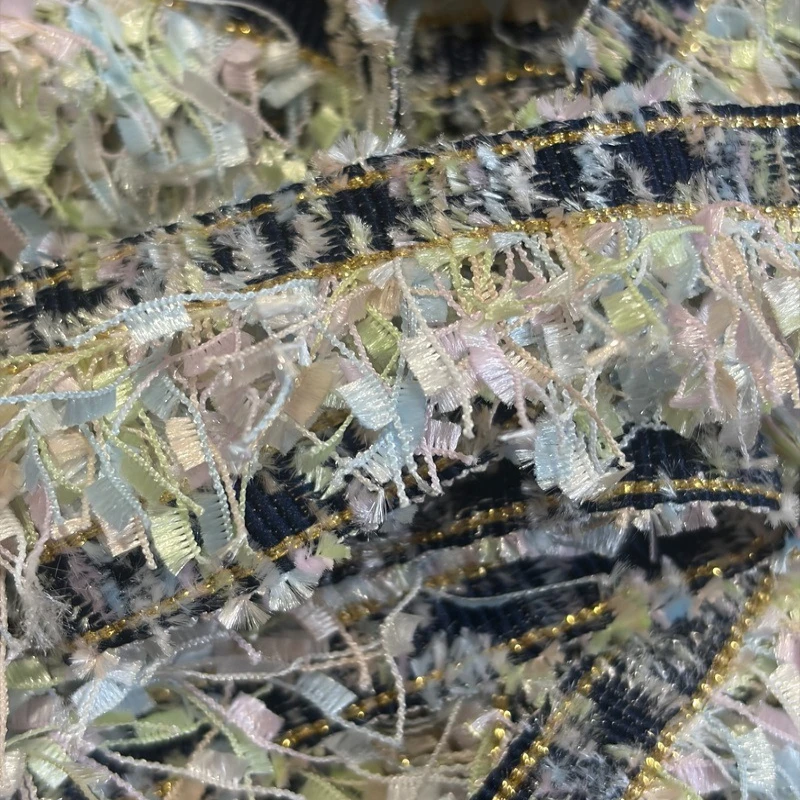 2 Yard gemischte Farben geflochtene Quasten Spitze DIY Polyester Nähen Kleidung Vorhang Heimtextilien Hochzeit Rock Kleidungszubehör – Detail 2