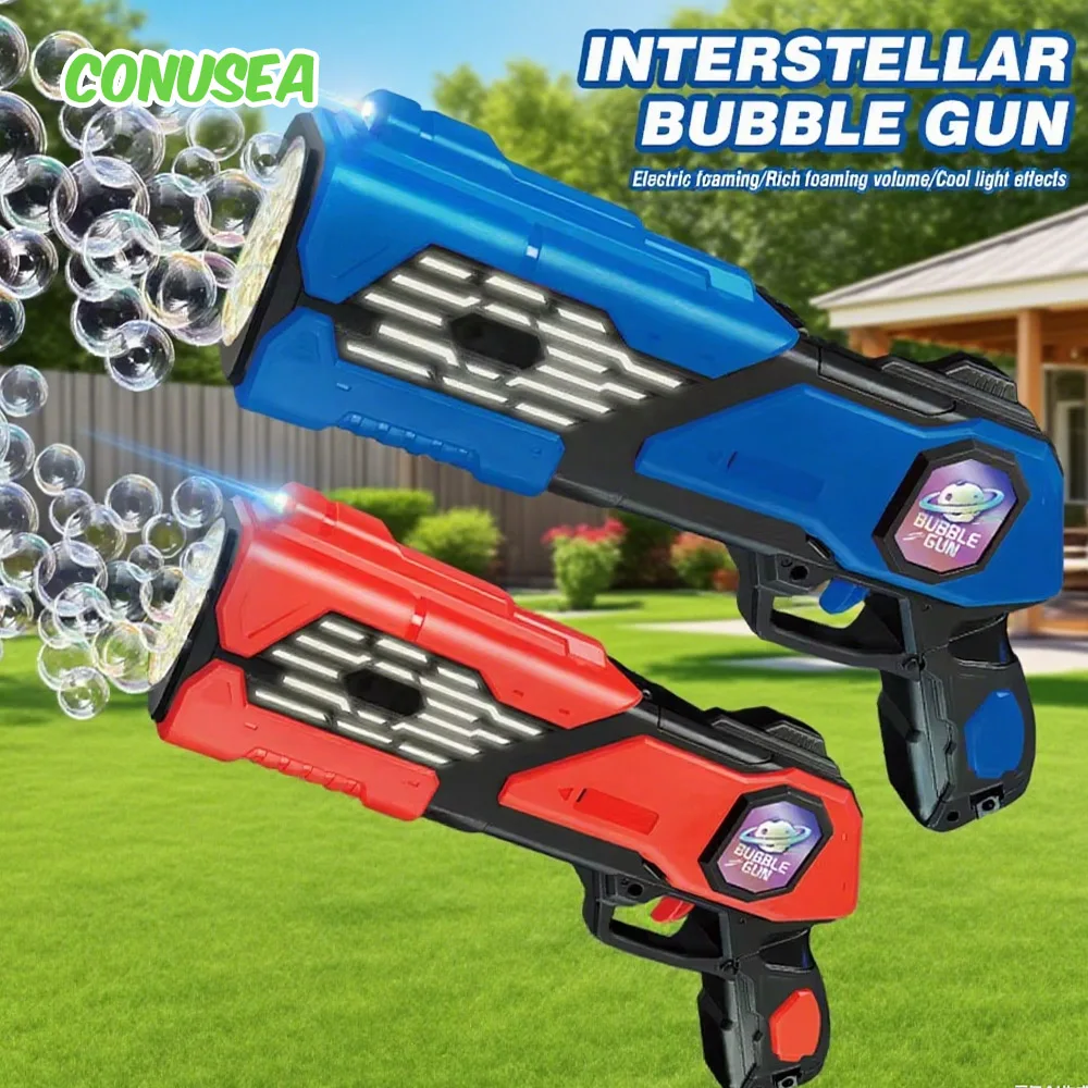 Pistole per bolle Sapone Bubble Maker Giocattoli per bambini Pistola spaziale elettrica automatica Giochi per feste all'aperto per bambini per ragazze Ragazzi Bambini
