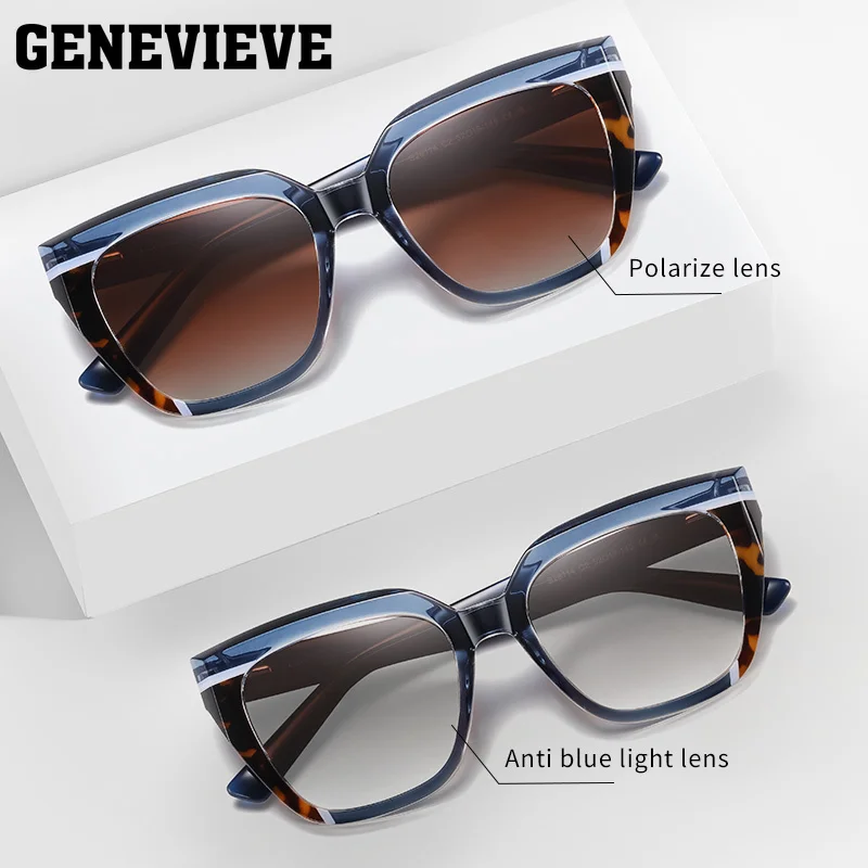 

GENEVIEVE Fashion New Polarized Sunglasses Customizable Prescription Anti-blue Light Glasses Personalized Design Photochromic