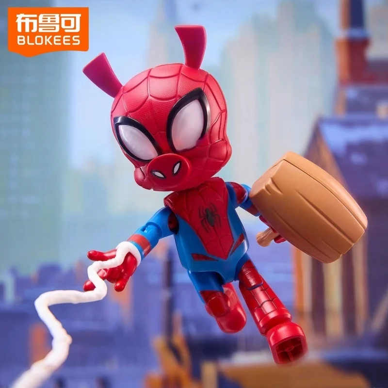 Hot Blokees Marvel Spiderman Galaxy версия 05, слепая коробка, собранная модель, Симбиот, Человек-паук, Spyder-Ham Miles Morales, подарки