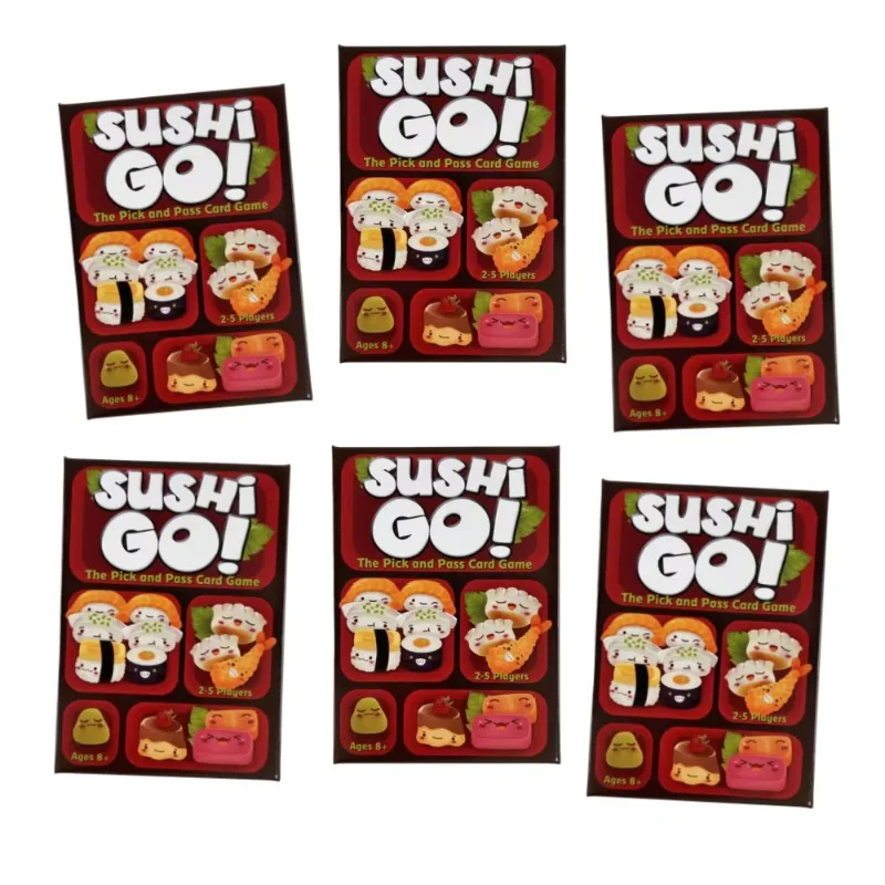 1 caja de cartas del juego de mesa Sushi Go para reuniones familiares, divertido juego de cartas Sushi Go, juego de cartas para fiestas, baraja de cartas, regalo creativo para las vacaciones.