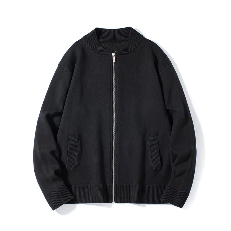 

Мужской повседневный кардиган из плотного чистого хлопка, вязаный свитер-куртка с воротником «Генри», мягкий и удобный, для весны и осени