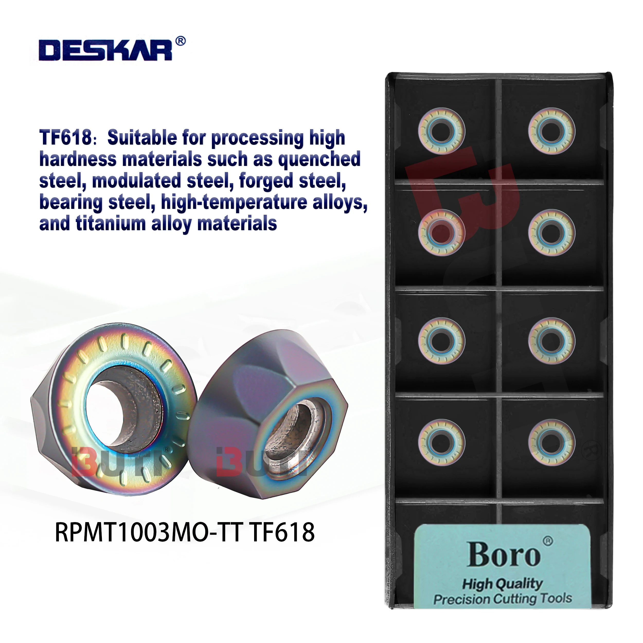 

DESKAR 100% оригинальный режущий инструмент RPMT1003MO-TT TF618 Токарный станок с ЧПУ Обрабатывающий центр Закаленная сталь Обработка и токарное лезвие