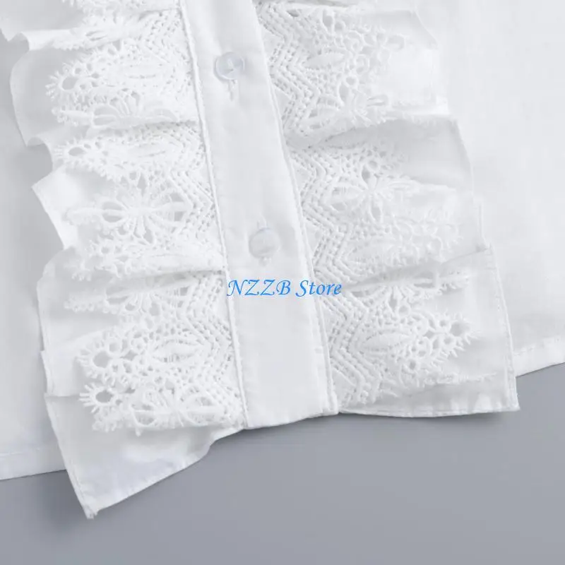 

T21F Elegant Layered Detachable Collar Victorian Theme Collar Costume Neck Accessory