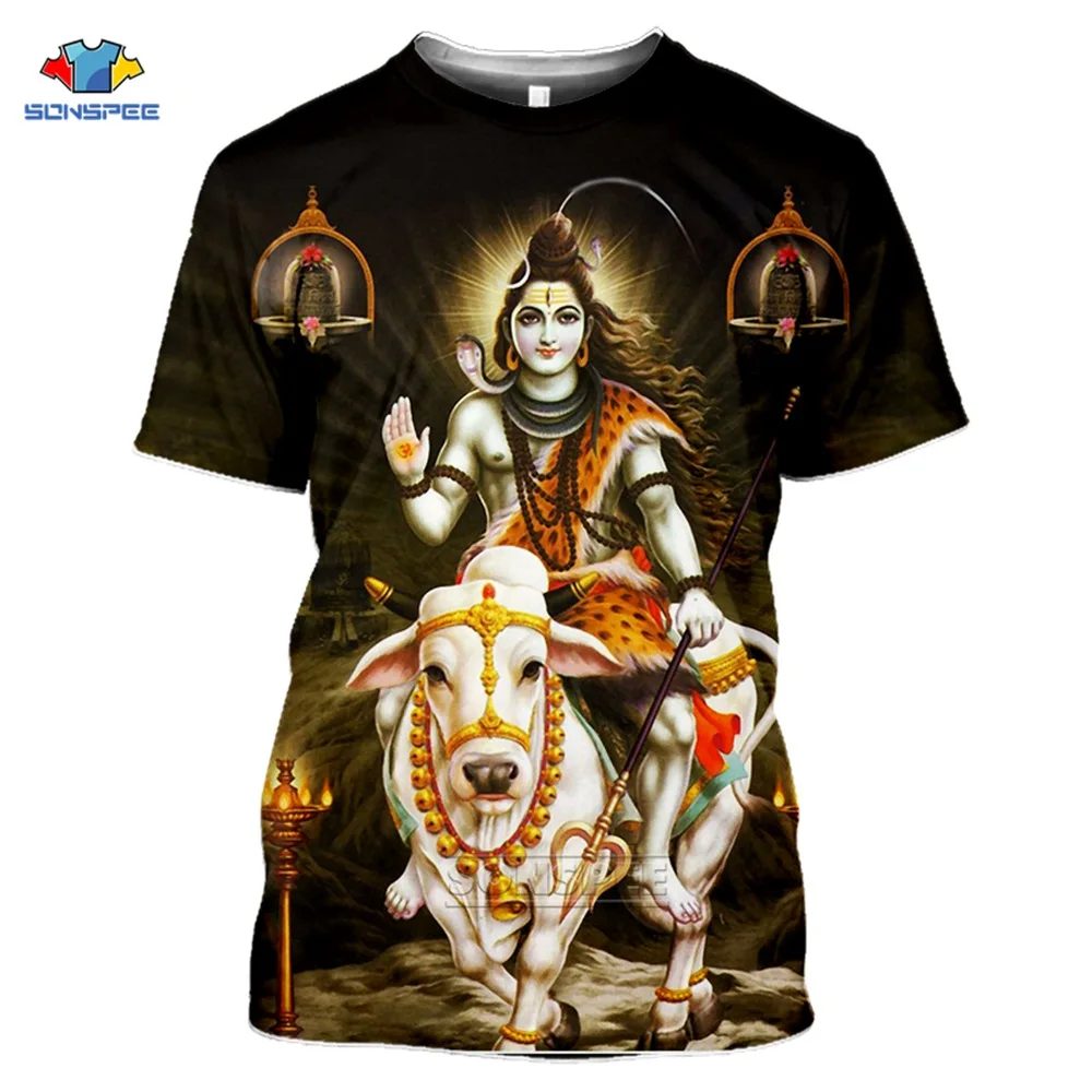 2022 Summer SONSPEE Anime 3d Print Sports T Shirt Men Ladies Lord Shiva Funny Casual Streetwear Harajuku Kids T Shirts