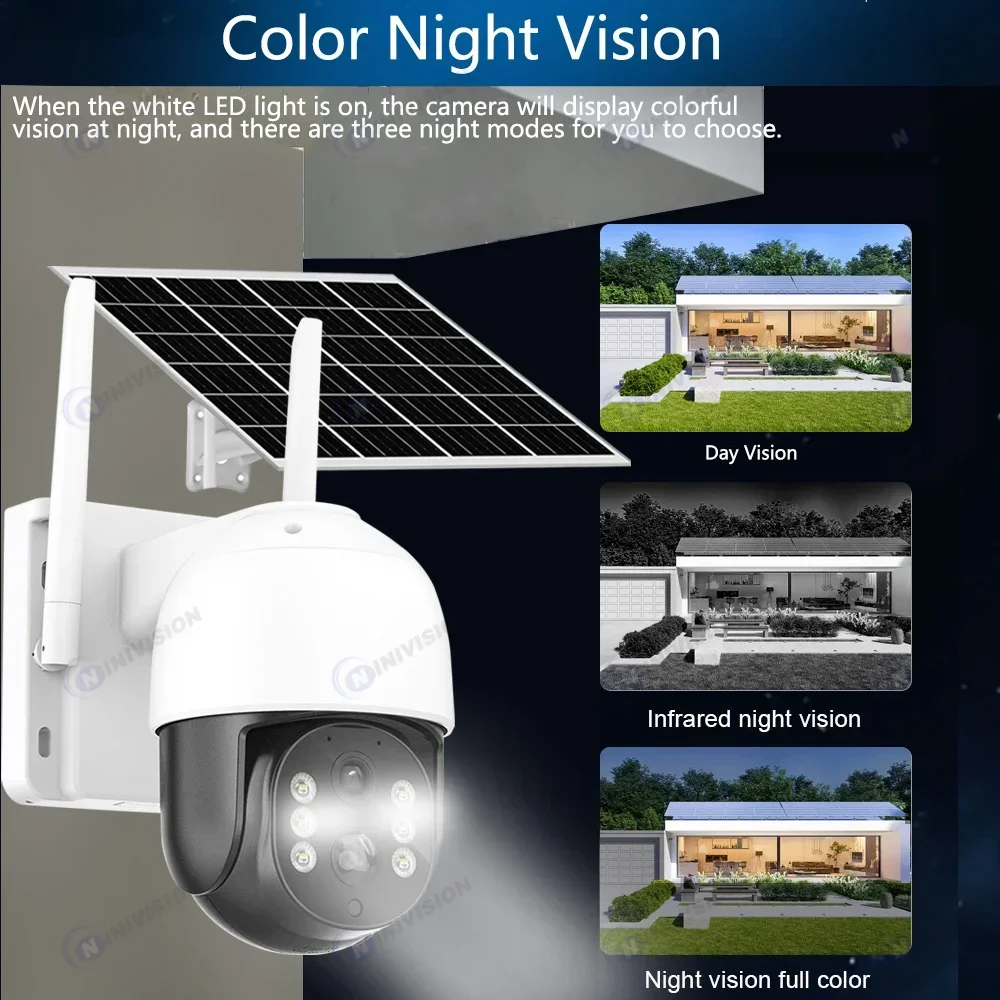 5mp Solar Wifi Ptz Camera Outdoor Ingebouwde Batterij Auto Track Security Camera Zonnepaneel Draadloze Videobewaking Cctv Icsee
