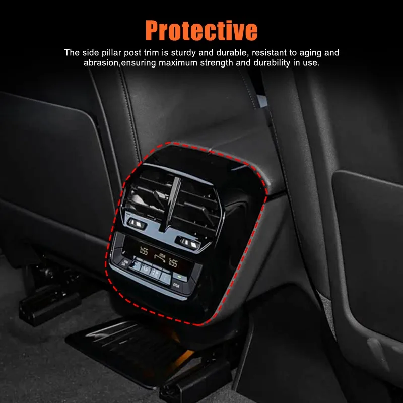 ABS ألياف الكربون مركز وحدة التحكم مسند الذراع الإطار الخلفي ل 2022-2024 BMW iX (المستوردة) G08 اكسسوارات السيارات #5