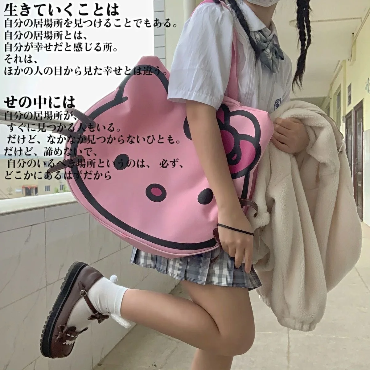 New Hello Kitty Oxford Bag Anime Portable Y2k Shoulder Bag Japanese Light Large Capacity Shopping Bag Girls Travel Gym Bag