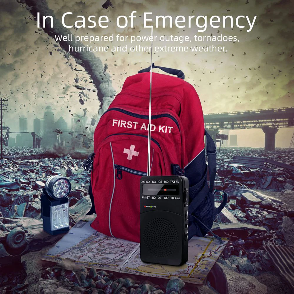 Mini FM/AM Radio portátil de bolsillo receptor de Radio de sintonización Digital FM87-108MHz reproductor de música MP3 Radios o transmisión meteorológica al aire libre