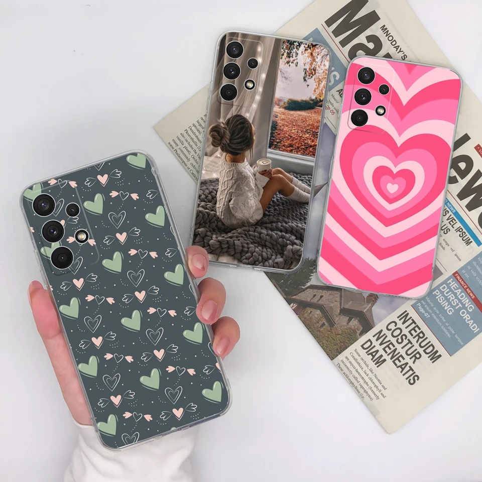 Cases For Samsung Galaxy A32 A33 A34 4G 5G Butterfly Clear Silicone Durable Shockproof Fashion For Samsung A 32 A 33 A 34 Bumper