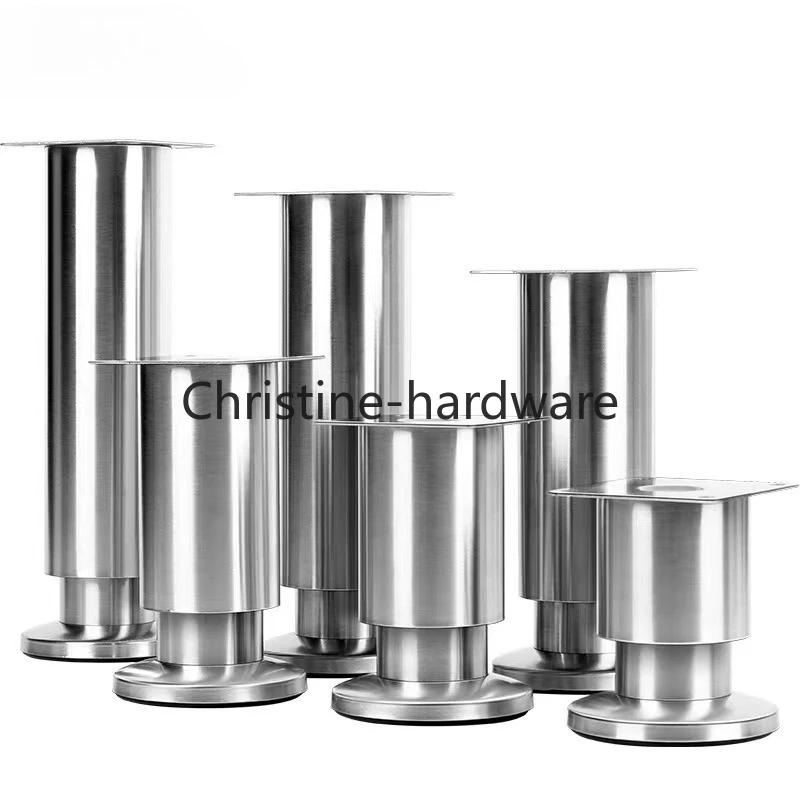 4pcs 6-30cm Stainless Steel Furniture Legs Metal Adjustable Legs，for Cabinet Table Legs Sofa Feet Furniture Replacement Foot