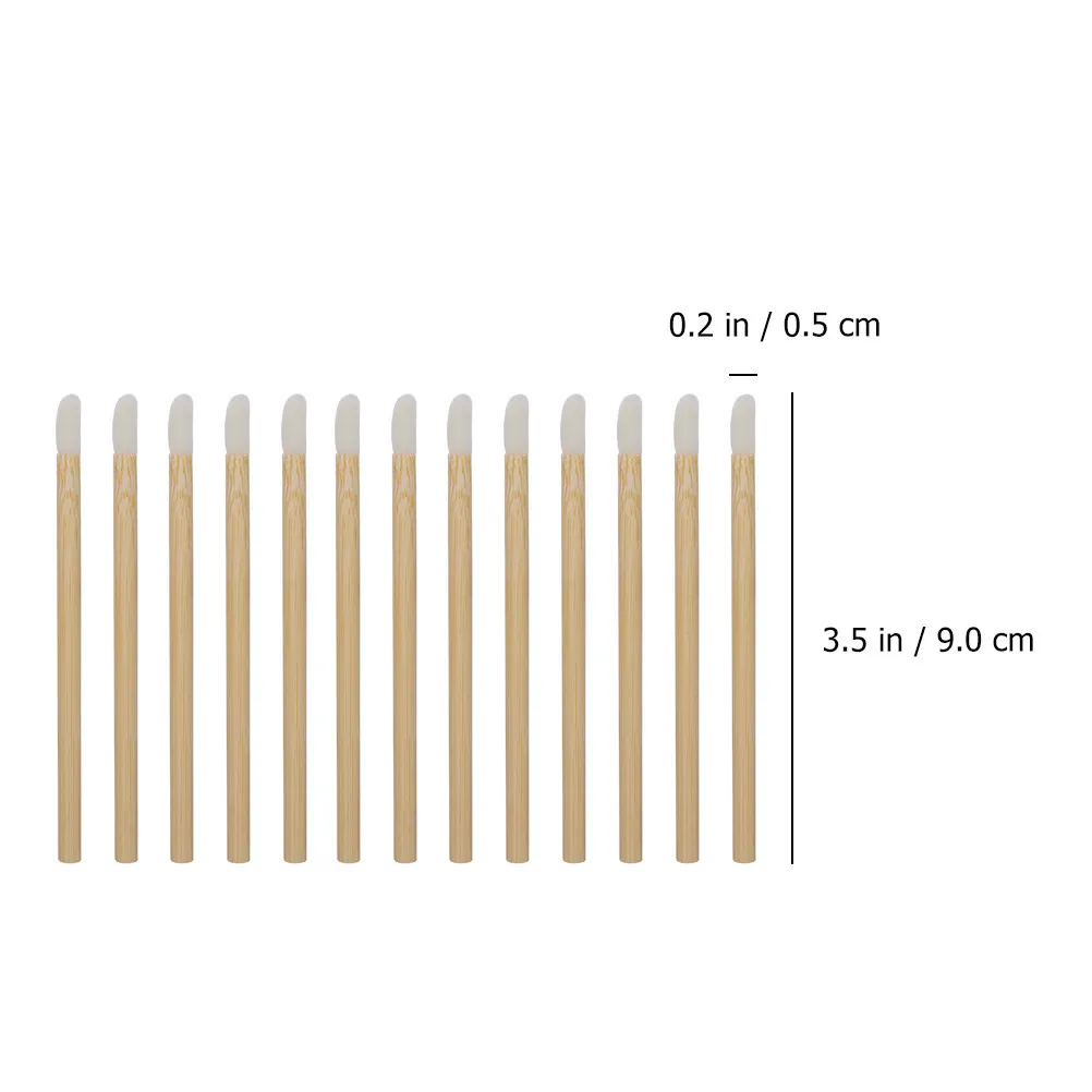 50Pcs Wooden Lip Brush Applicator Disposable Makeup Tool for Lipstick Lip Balm Precise Application Fashion Beauty Accessory