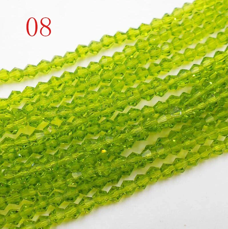 FLTMRH   Sale Deep Green 100pcs 4mm Bicone Austria Crystal Beads charm Glass Beads Loose Spacer Bead for DIY Jewelry Making