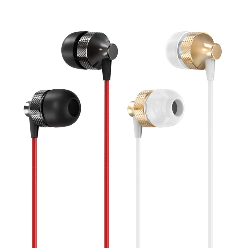 Wired Earphone Stereo Metal In-ear Earphone Heavy Bass Earphones With Wire Control Play/Pause Answer Call 2032 New