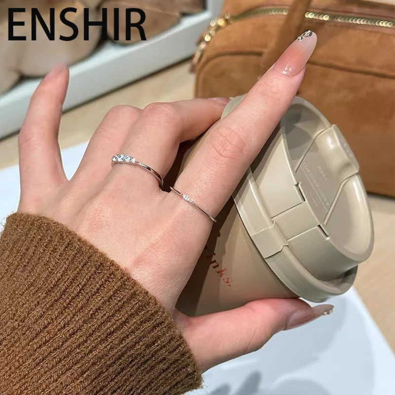 ENSHIR Row Teardrop Zircon Rings For Women Vintage Fashion Personality Delicate Elegant Special Jewelry Gifts Wholesale