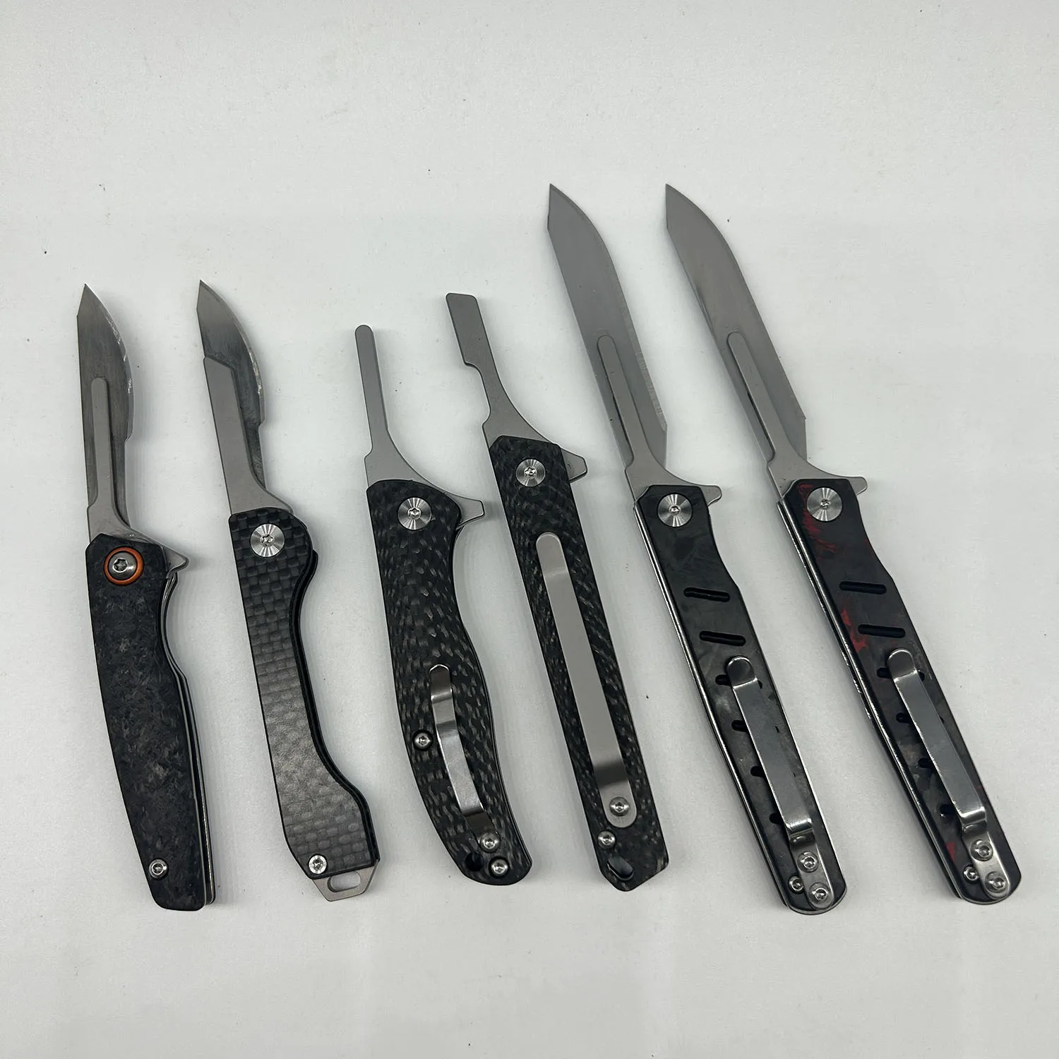 Carbon Fiber Utility Knife Open With One Hand NO24 NO60 Surgical Blade EDC Portable Pocket Folding Knifes Selfdefense Tools