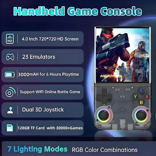 Imagen 2 del producto Consola de videojuegos Retro R36 Ultra portátil, pantalla IPS, 128GB, reproductor de bolsillo portátil, sistema Linux R36S R36Ultra R36 PRO
