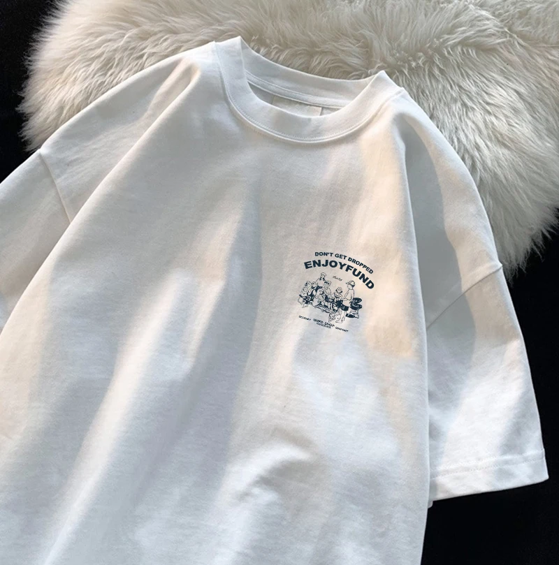 

Свободный топ из чистого хлопка F Sve для мужчин и женщин. Универсальные модные футболки с защитой от солнца Irt Ins Sle с защитой от ультрафиолета и графикой.