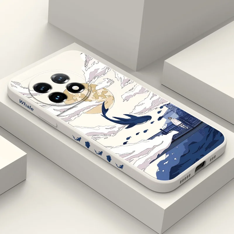

Night Sky Whale Phone Case For Oneplus 13 13R 12 12R 11 11R 10 10R 10T 9R 9RT 9 8T 8 7 7T Pro 5G Liquid Silicone Cover